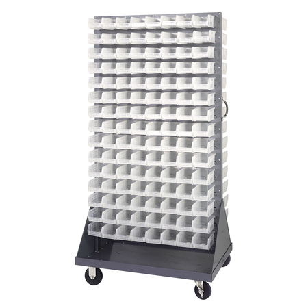 QUANTUM STORAGE SYSTEMS Steel Mobile Louvered Floor Rack, 36" W x 25" D x 72" H, Gray QMD-36H-220CL